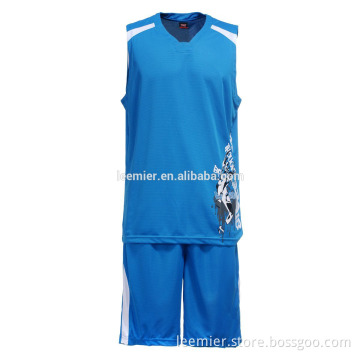 Blue color basketball jersey uniform